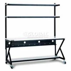 Kendall Howard™ 72" Performance 100 Series LAN Station with Half Bottom Shelf, Folkstone Gray