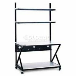 Kendall Howard™ 48" Performance 200 Series LAN Station with Full Bottom Shelf, Folkstone Gray