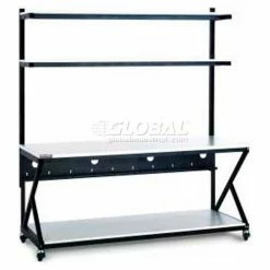 Kendall Howard™ 72" Performance 200 Series LAN Station with Full Bottom Shelf, Folkstone Gray