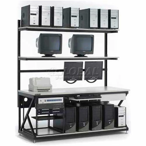Kendall Howard 72" Performance 200 Series LAN Station with Full Bottom Shelf, Folkstone Gray 3 Kendall Howard 72" Performance 200 Series LAN Station with Full Bottom Shelf, Folkstone Gray - Image 3
