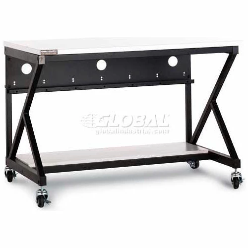 Kendall Howard 48" Performance 400 Series LAN Station with Half Bottom Shelf, Folkstone Gray 3 Kendall Howard 48" Performance 400 Series LAN Station with Half Bottom Shelf, Folkstone Gray - Image 3