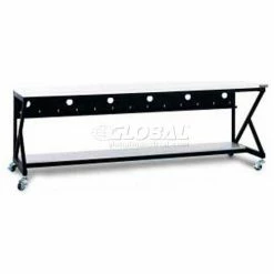 Kendall Howard™ 96" Performance 400 Series LAN Station with Half Bottom Shelf, Folkstone Gray