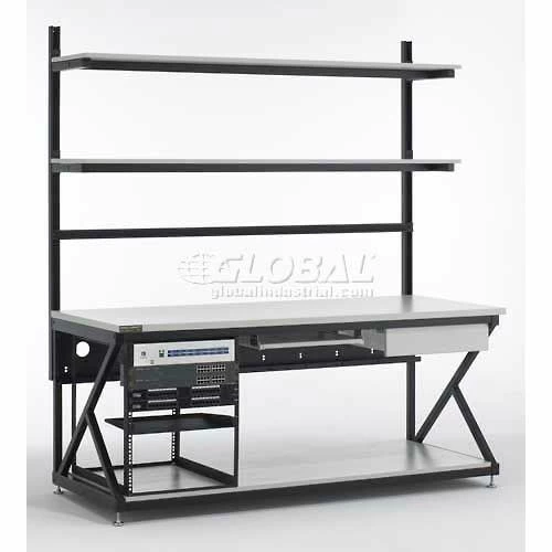 Kendall Howard 72" Performance 200 Series LAN Station with Full Bottom Shelf, Folkstone Gray 6 Kendall Howard 72" Performance 200 Series LAN Station with Full Bottom Shelf, Folkstone Gray - Image 6