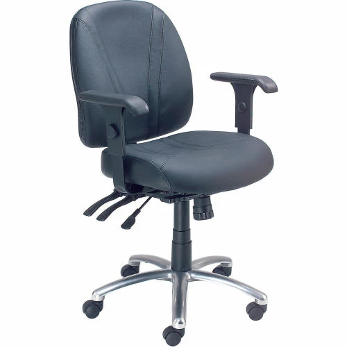 Interion By Global Industrial Interion® Office Desk and Leather Chair Bundle with 3 Drawer Pedestal - 48" x 24" - Gray 3 Interion By Global Industrial Interion® Office Desk and Leather Chair Bundle with 3 Drawer Pedestal - 48" x 24" - Gray - Image 3