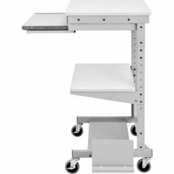 Global Industrial™ Mobile Computer Workstation with Printer Shelf and CPU Holder, Gray -Outlet Desks & Workstations Store 506693 03