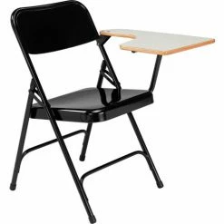 National Public Seating Tablet Arm Folding Chair - Left Arm - Black - Pack of 2