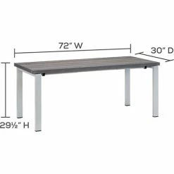 Safco® Aberdeen Table Desk w/Straight Top, 30"D x 72"W, Gray Steel -Outlet Desks & Workstations Store 55301 ABTDS72LGS ImageDimensions