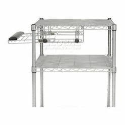Nexel Chrome Wire Shelf Computer Workstation with Keyboard Tray, 30"W x 24"D x 34"H 21 Nexel Chrome Wire Shelf Computer Workstation with Keyboard Tray, 30"W x 24"D x 34"H -Outlet Desks & Workstations Store 579207 06