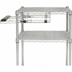 Nexel Chrome Wire Shelf Computer Workstation with Keyboard Tray, 30"W x 24"D x 42"H 21 Nexel Chrome Wire Shelf Computer Workstation with Keyboard Tray, 30"W x 24"D x 42"H -Outlet Desks & Workstations Store 579208 06