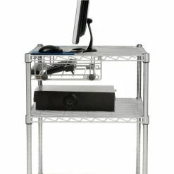 Nexel Chrome Wire Shelf Computer Workstation with Keyboard Tray, 30"W x 24"D x 42"H 22 Nexel Chrome Wire Shelf Computer Workstation with Keyboard Tray, 30"W x 24"D x 42"H -Outlet Desks & Workstations Store 579208 07
