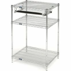 Nexel Chrome Wire Shelf Computer Workstation with Keyboard Tray, 30"W x 24"D x 42"H 25 Nexel Chrome Wire Shelf Computer Workstation with Keyboard Tray, 30"W x 24"D x 42"H -Outlet Desks & Workstations Store 579208 10
