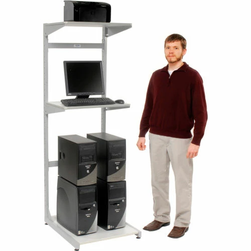 Global Industrial™ 24" Computer Server Station, 24"W x 30"D x 74"H, Gray, Unassembled 3 Global Industrial™ 24" Computer Server Station, 24"W x 30"D x 74"H, Gray, Unassembled - Image 3