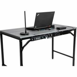 Safco® Simple Work Desk, 23-1/2"D x 45-1/2"W x 29-1/2"H, Sterling Ash 18 Safco® Simple Work Desk, 23-1/2"D x 45-1/2"W x 29-1/2"H, Sterling Ash -Outlet Desks & Workstations Store 59237 5272BLGR CableMgmtPanel BackAngle Propped