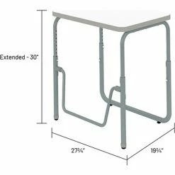 Safco® AlphaBetter 2.0 Height Adjustable Desk, Pendulum Bar 22"-30"H, Dry Erase -Outlet Desks & Workstations Store 59551 1221DE Extended ImageDimensions