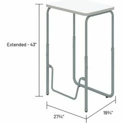 Safco® AlphaBetter 2.0 Height Adjustable Desk, Pendulum Bar 29"-43"H, Dry Erase -Outlet Desks & Workstations Store 59553 1223DE Extended ImageDimensions