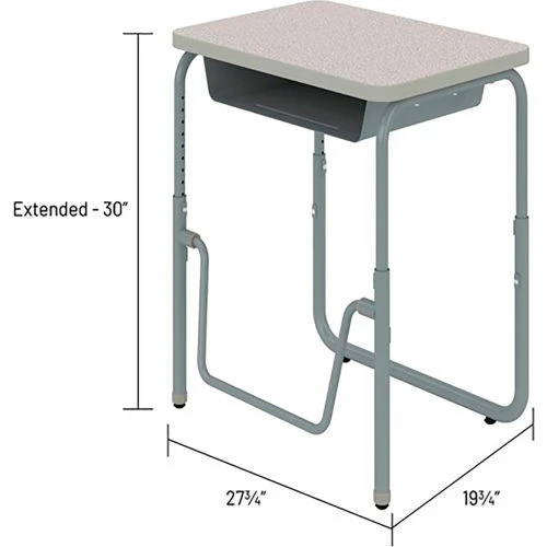 Safco® AlphaBetter 2.0 Height Adjustable Desk, Book Box, Pendulum Bar 22"-30"H, Gray 10 Safco® AlphaBetter 2.0 Height Adjustable Desk, Book Box, Pendulum Bar 22"-30"H, Gray - Image 10