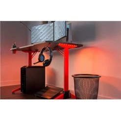 Safco® Ultimate Computer Gaming Desk, 23-5/8"D x 47-3/16"W x 29-1/2"H, Red -Outlet Desks & Workstations Store 59793 5393RD LED Orange1