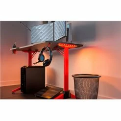 Safco® Ultimate Computer Gaming Desk, 23-5/8"D x 47-3/16"W x 29-1/2"H, Red -Outlet Desks & Workstations Store 59795 5393RD LED Orange2