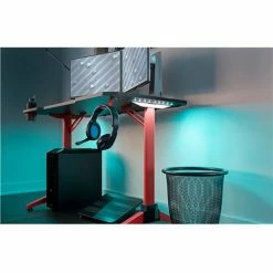 Safco® Ultimate Computer Gaming Desk, 23-5/8"D x 47-3/16"W x 29-1/2"H, Red -Outlet Desks & Workstations Store 59796 5393RD LED Blue1