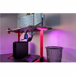 Safco® Ultimate Computer Gaming Desk, 23-5/8"D x 47-3/16"W x 29-1/2"H, Red -Outlet Desks & Workstations Store 59797 5393RD LED Pink1