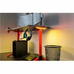 Safco® Ultimate Computer Gaming Desk, 23-5/8"D x 47-3/16"W x 29-1/2"H, Red -Outlet Desks & Workstations Store 59804 5393RD LED Yellow