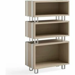 Safco® Ready Home Office Stackable Storage, 12"D x 24"W x 12-1/4"H, Beige -Outlet Desks & Workstations Store 59895 5509 5510 3Stack FrontAngle 1
