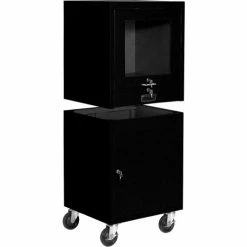 Global Industrial™ Countertop CRT Computer Cabinet, Black -Outlet Desks & Workstations Store 607294BK 09