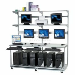 Global Industrial™ Flat Panel Monitor Track For 72" LAN Station -Outlet Desks & Workstations Store 607308 02