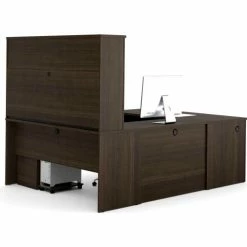 Bestar® U-Shaped Desk - 66" - Dark Chocolate - Embassy Series -Outlet Desks & Workstations Store 60857 79 2