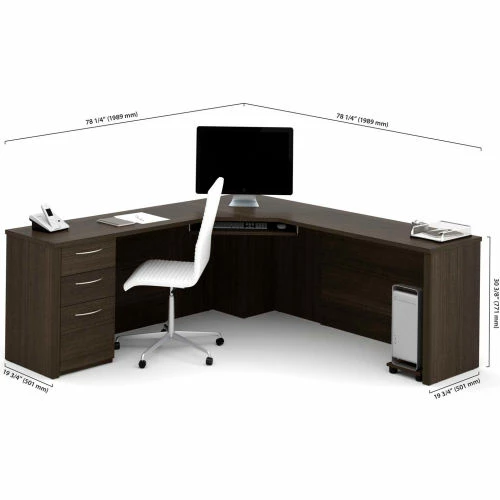 Bestar® Corner Desk - Dark Chocolate - Embassy Series 4 Bestar® Corner Desk - Dark Chocolate - Embassy Series - Image 4