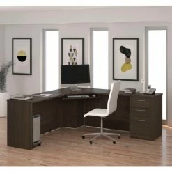 Bestar® Corner Desk - Dark Chocolate - Embassy Series