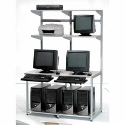 Global Industrial™ 48" Computer LAN Workstation, 48"W x 30"D x 74"H, Gray, Unassembled