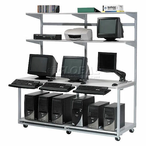 Global Industrial™ 72" Computer LAN Workstation, 72"W x 30"D x 74"H, Gray, Unassembled 2 Global Industrial™ 72" Computer LAN Workstation, 72"W x 30"D x 74"H, Gray, Unassembled - Image 2