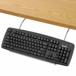 Nexel™ Wire Keyboard Holder, 12-3/4"W x 13-1/2"D, Chrome -Outlet Desks & Workstations Store 651321 03