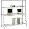 Nexel 4-Shelf Wire Computer LAN Workstation, 60"W x 30"D x 74"H, Chrome