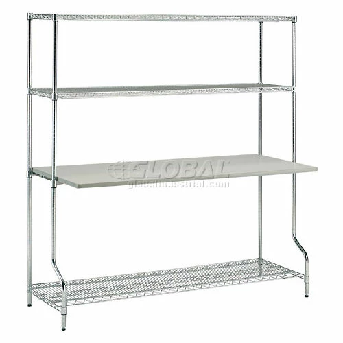 Nexel 4-Shelf Wire Computer LAN Workstation, 72"W x 30"D x 74"H, Chrome 2 Nexel 4-Shelf Wire Computer LAN Workstation, 72"W x 30"D x 74"H, Chrome - Image 2