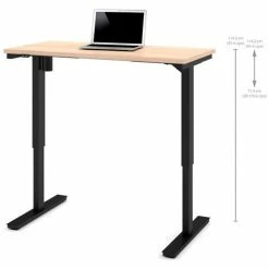 Bestar® Height Adjustable Table - Electric - 48" x 24" x 28" - 45"H Northern Maple