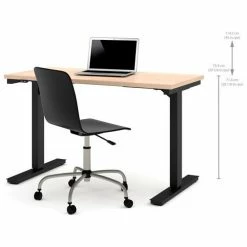 Bestar® Height Adjustable Table - Electric - 48" x 24" x 28" - 45"H Northern Maple -Outlet Desks & Workstations Store 65857 38 2