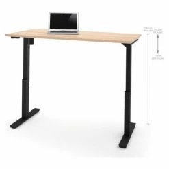 Bestar® Height Adjustable Table - Electric - 60" x 30" x 28" - 45"H Northern Maple