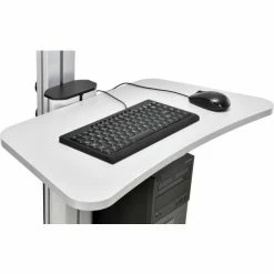 Global Industrial&trade; Mobile Height Adjustable Desktop Computer Workstation with 4-Outlet Power Strip -Outlet Desks & Workstations Store 670062 12