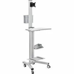 Global Industrial&trade; Mobile Height Adjustable Desktop Computer Workstation with 4-Outlet Power Strip -Outlet Desks & Workstations Store 670062 17