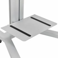 Global Industrial&trade; Mobile Height Adjustable Desktop Computer Workstation with 4-Outlet Power Strip -Outlet Desks & Workstations Store 670062 19 1