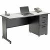Interion By Global Industrial Interion® Office Desk With 3 Drawers, 60"W x 24"D - Gray