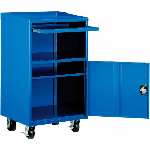 Global Industrial Mobile Computer Workstation, Blue, Unassembled 3 Global Industrial Mobile Computer Workstation, Blue, Unassembled - Image 3