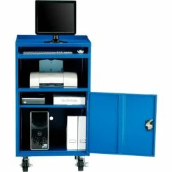 Global Industrial Mobile Computer Workstation, Blue, Unassembled 27 Global Industrial Mobile Computer Workstation, Blue, Unassembled -Outlet Desks & Workstations Store 694561 04