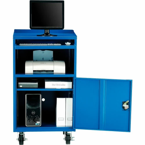 Global Industrial Mobile Computer Workstation, Blue, Unassembled 5 Global Industrial Mobile Computer Workstation, Blue, Unassembled - Image 5