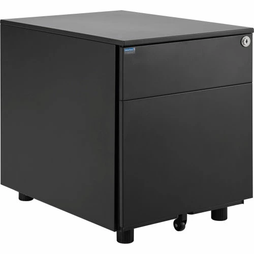 Interion By Global Industrial Interion® Low Height 2 Drawer Pedestal, Black 1 Interion By Global Industrial Interion® Low Height 2 Drawer Pedestal, Black