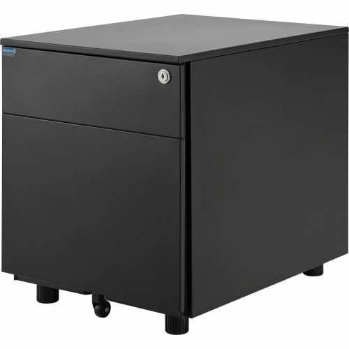 Interion By Global Industrial Interion® Low Height 2 Drawer Pedestal, Black 7 Interion By Global Industrial Interion® Low Height 2 Drawer Pedestal, Black - Image 7