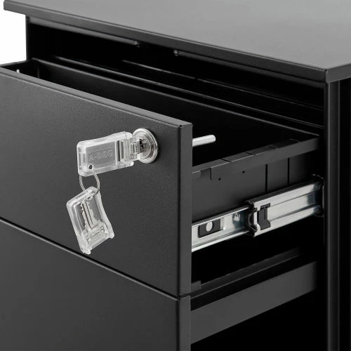 Interion By Global Industrial Interion® Low Height 2 Drawer Pedestal, Black 10 Interion By Global Industrial Interion® Low Height 2 Drawer Pedestal, Black - Image 10