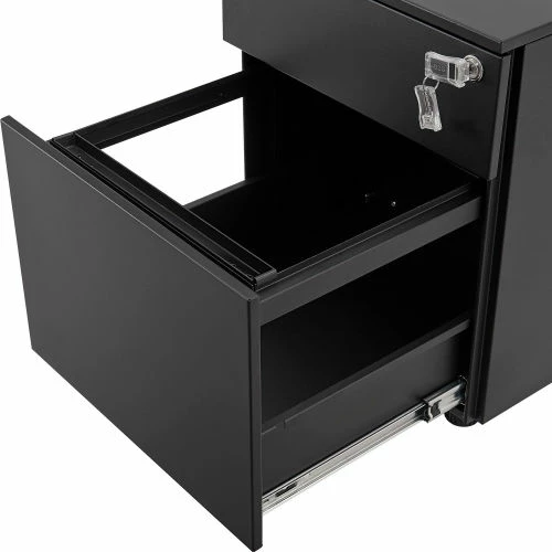 Interion By Global Industrial Interion® Low Height 2 Drawer Pedestal, Black 13 Interion By Global Industrial Interion® Low Height 2 Drawer Pedestal, Black - Image 13